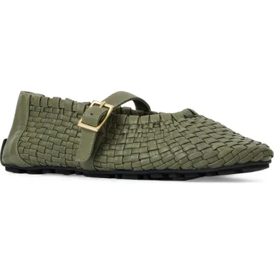 Aquatalia Quello Water Resistant Mary Jane Flat In Green