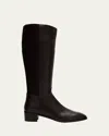Aquatalia Ricarda Leather Knee-high Boots In Black