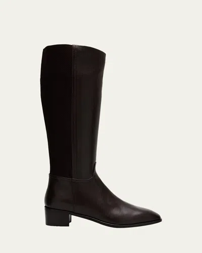 Aquatalia Ricarda Leather Knee-high Boots In Black