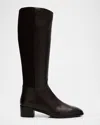 Aquatalia Ricarda Leather Knee-high Boots In Black