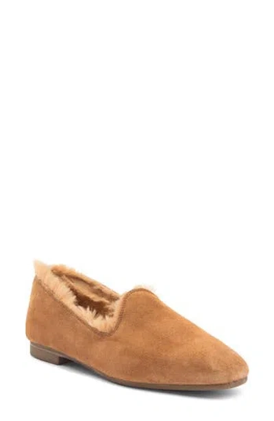 Aquatalia Romie Faux Fur Lined Loafer In Whiskey/sand