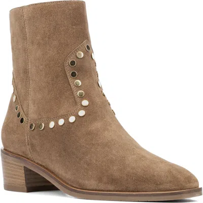 Aquatalia Ronalda Waterproof Suede Bootie In Gold