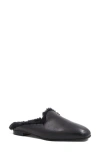 Aquatalia Rosabella Faux Fur Lined Leather Mule In Black