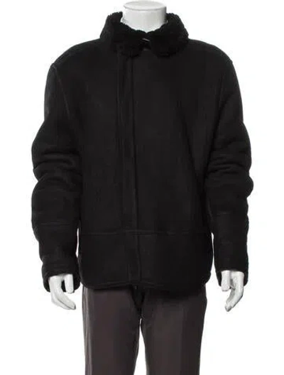Pre-owned Aquatalia Shearling Puffer Coat In Black