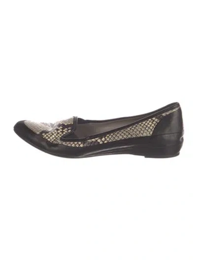 Pre-owned Aquatalia Snakeskin Animal Print Loafers In Brown