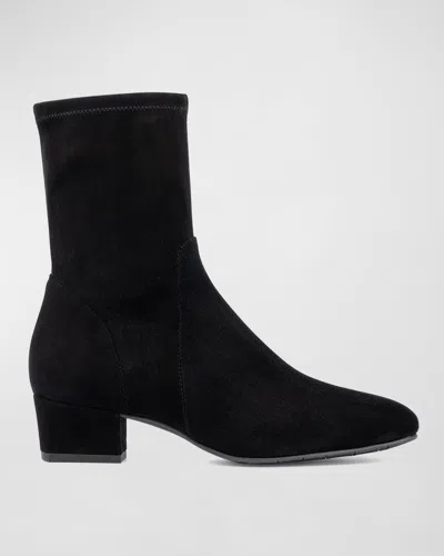 Aquatalia Stassi Stretch Suede Ankle Boots In Black