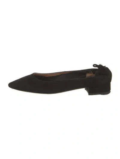 Pre-owned Aquatalia Suede Ballet Flats In Black