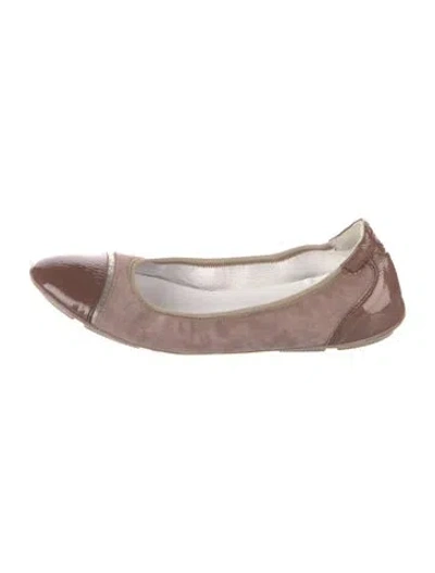 Pre-owned Aquatalia Suede Ballet Flats In Pink