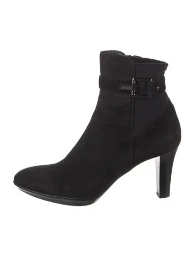 Pre-owned Aquatalia Suede Boots In Black