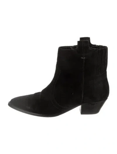 Pre-owned Aquatalia Suede Boots In Black