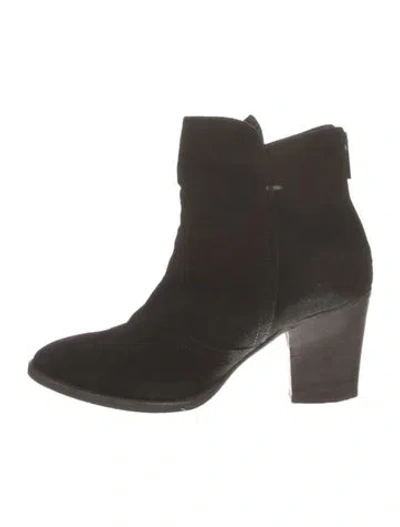 Pre-owned Aquatalia Suede Boots In Black