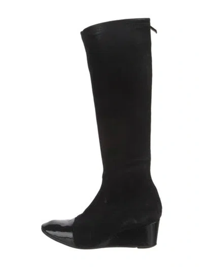 Pre-owned Aquatalia Suede Boots In Black