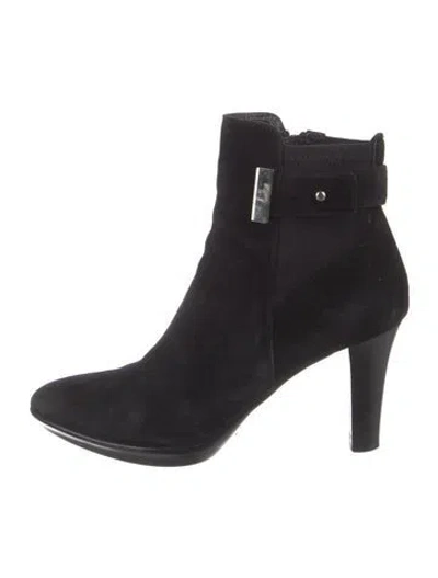 Pre-owned Aquatalia Suede Boots In Black