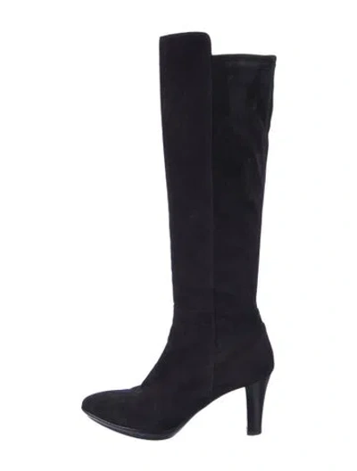 Pre-owned Aquatalia Suede Boots In Black