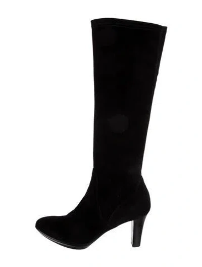 Pre-owned Aquatalia Suede Boots In Black