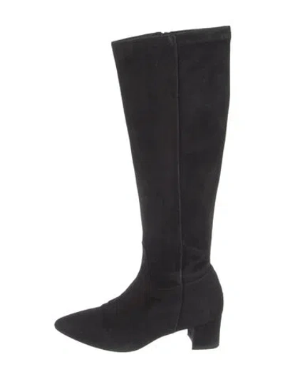 Pre-owned Aquatalia Suede Boots In Black