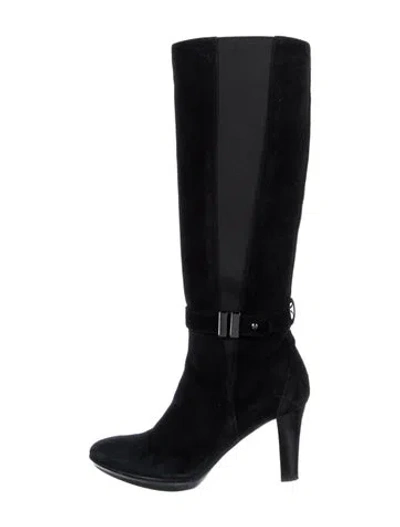 Pre-owned Aquatalia Suede Boots In Black