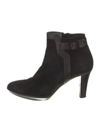 Pre-owned Aquatalia Suede Boots In Black