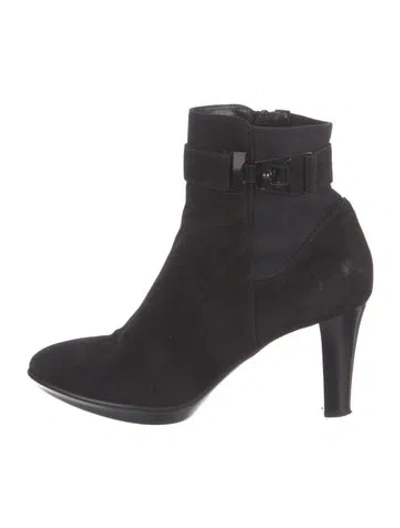 Pre-owned Aquatalia Suede Boots In Black