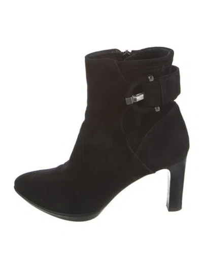 Pre-owned Aquatalia Suede Boots In Black