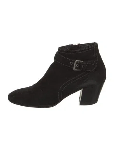 Pre-owned Aquatalia Suede Boots In Black