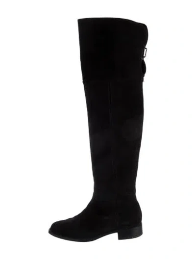 Pre-owned Aquatalia Suede Boots In Black