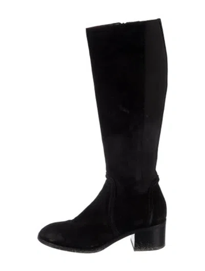 Pre-owned Aquatalia Suede Boots In Black
