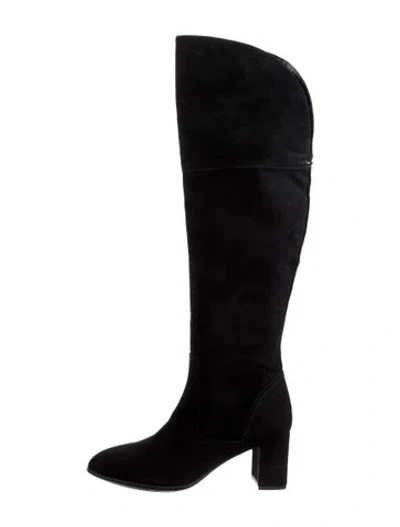 Pre-owned Aquatalia Suede Boots In Black