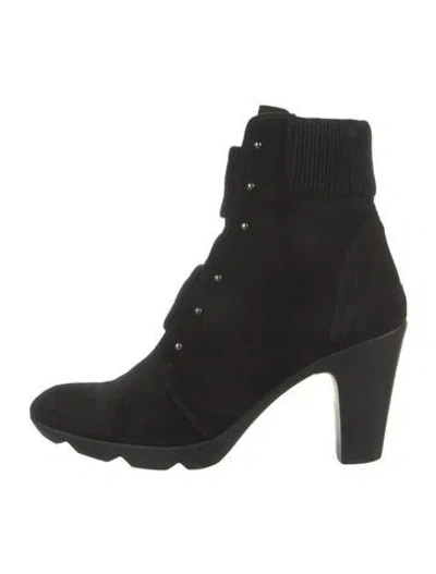 Pre-owned Aquatalia Suede Boots In Black