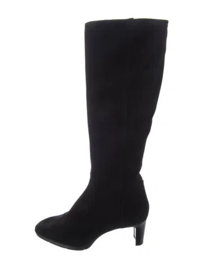 Pre-owned Aquatalia Suede Boots In Black