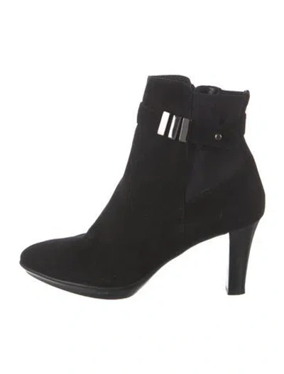 Pre-owned Aquatalia Suede Boots In Black