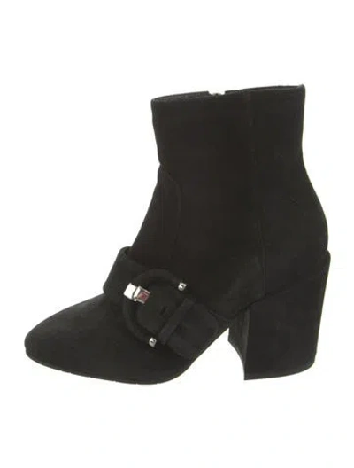 Pre-owned Aquatalia Suede Boots In Black