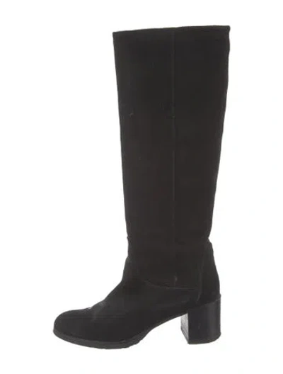 Pre-owned Aquatalia Suede Boots In Black