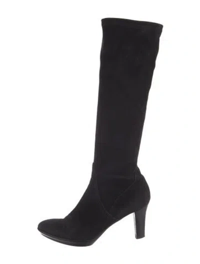 Pre-owned Aquatalia Suede Boots In Black