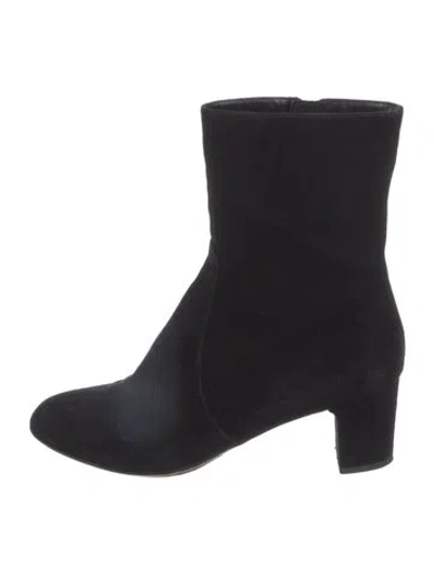 Pre-owned Aquatalia Suede Boots In Black
