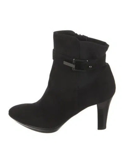 Pre-owned Aquatalia Suede Boots In Black