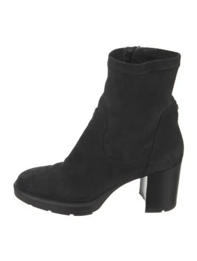 Pre-owned Aquatalia Suede Boots In Black
