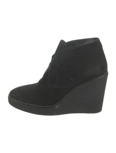Pre-owned Aquatalia Suede Boots In Black