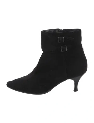 Pre-owned Aquatalia Suede Boots In Black