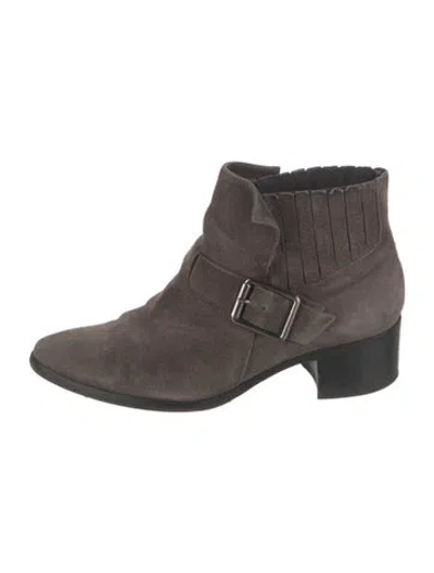 Pre-owned Aquatalia Suede Boots In Black/grey