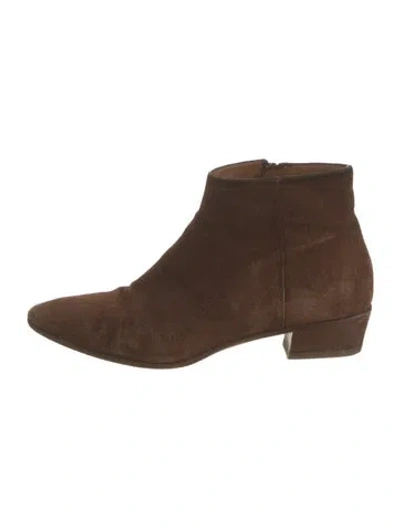 Pre-owned Aquatalia Suede Boots In Brown