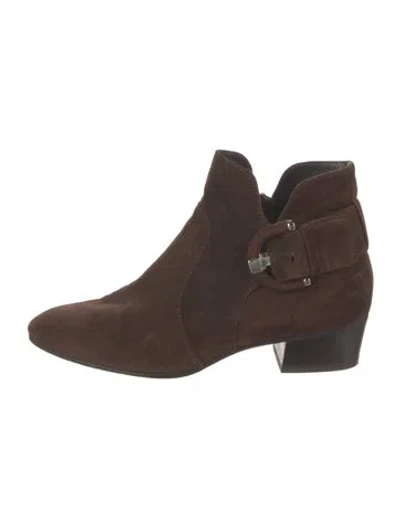 Pre-owned Aquatalia Suede Boots In Brown
