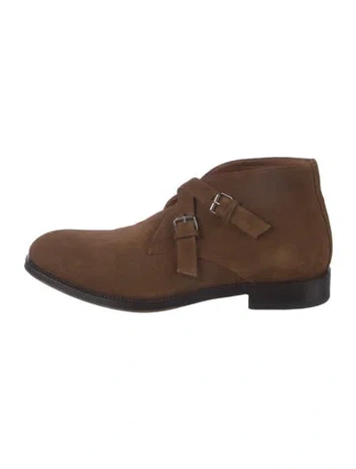 Pre-owned Aquatalia Suede Boots In Brown