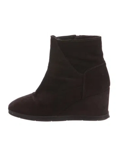 Pre-owned Aquatalia Suede Boots In Brown