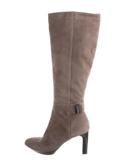 Pre-owned Aquatalia Suede Boots In Brown