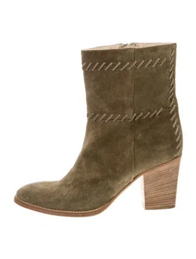 Pre-owned Aquatalia Suede Boots In Green