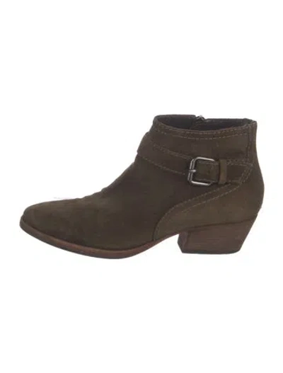 Pre-owned Aquatalia Suede Boots In Green