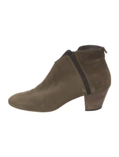 Pre-owned Aquatalia Suede Boots In Green