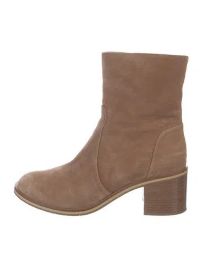 Pre-owned Aquatalia Suede Boots In Neutral
