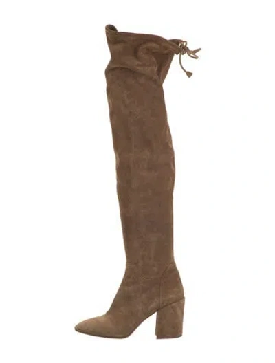 Pre-owned Aquatalia Suede Boots In Neutrals